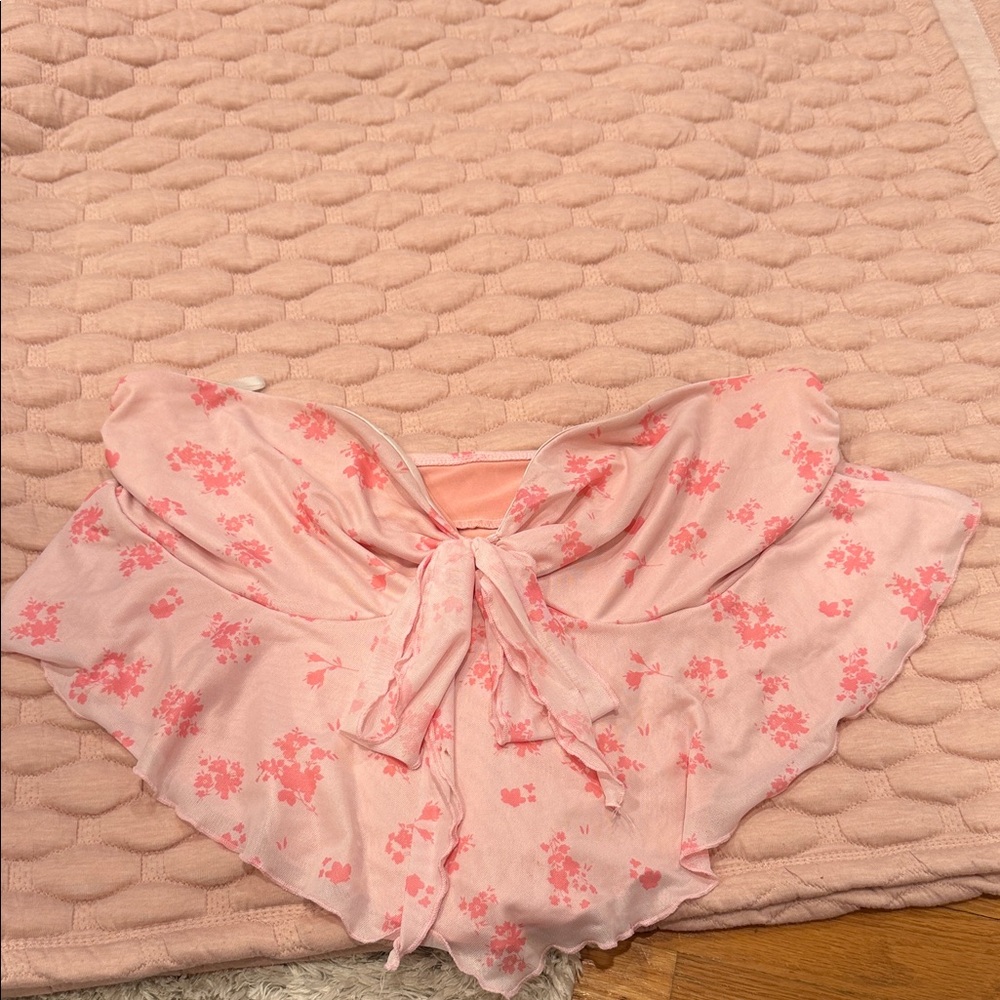 Pink floral off shoulder top